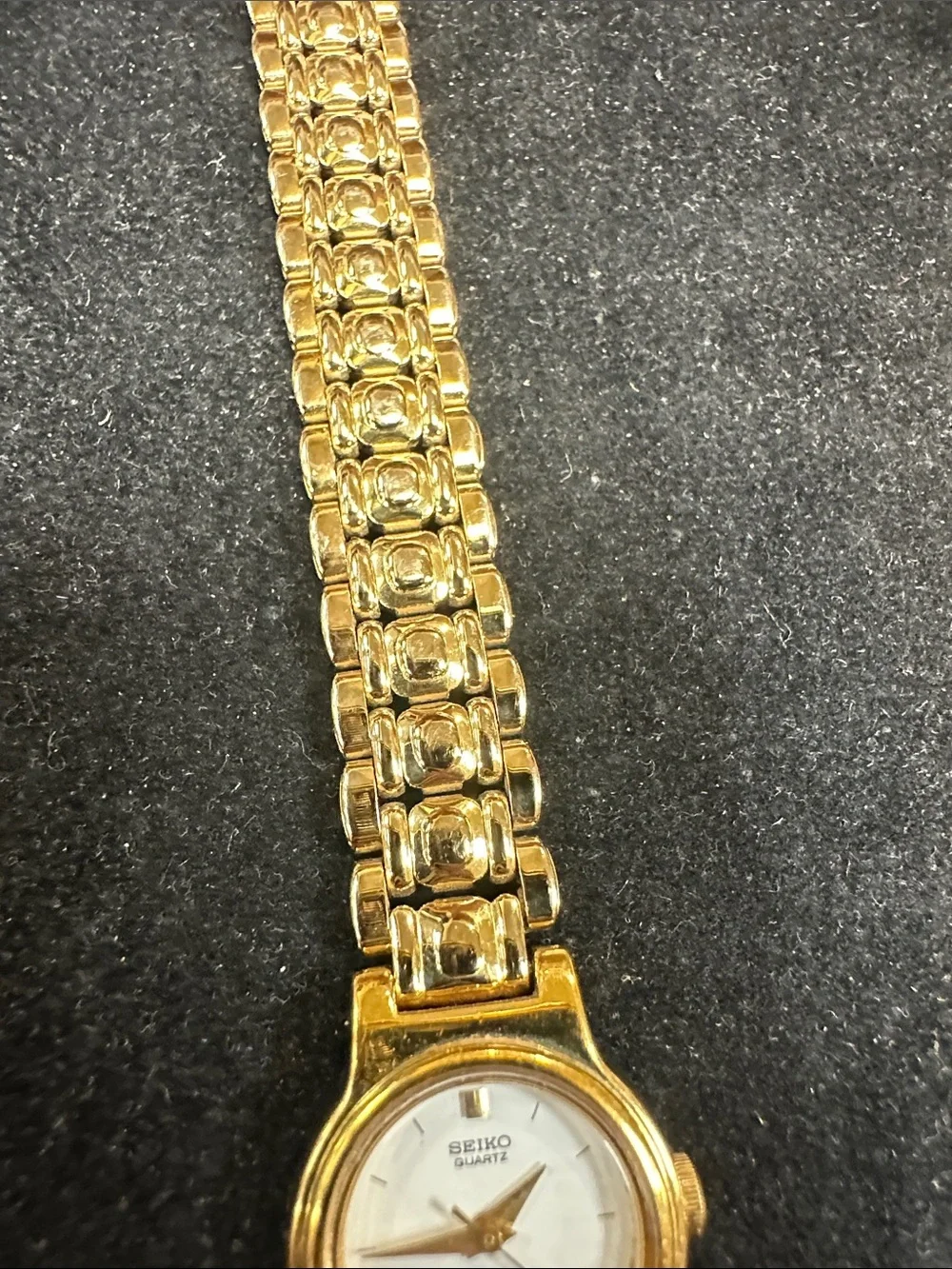 Seiko Gold-Tone Bracelet Watch with White Dial